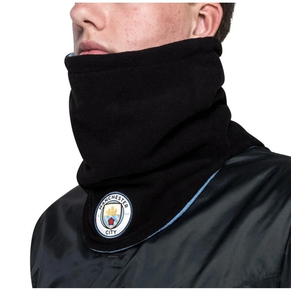 NWT Puma Manchester City FC Reversible Fleece Neck Warmer Black Blue Scarf MCFC